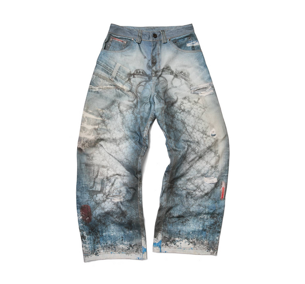 GOTHIC GATE PRINTED DENIM – FENG SYSTEM