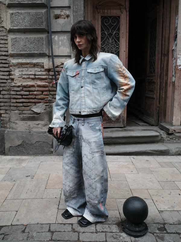 GOTHIC GATE PRINTED TRUCKER JACKET - As Seen On