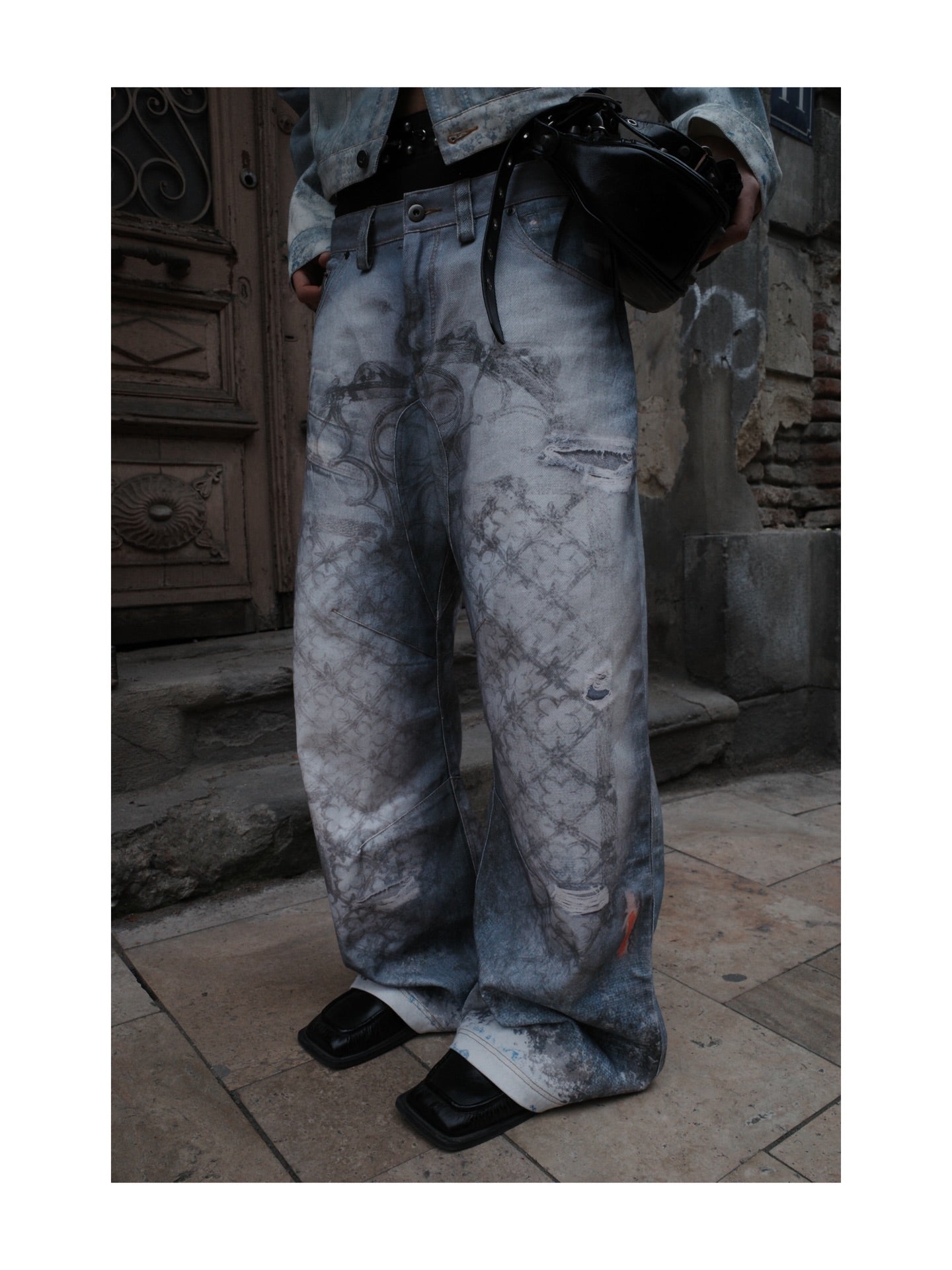 GOTHIC GATE PRINTED DENIM – FENG SYSTEM
