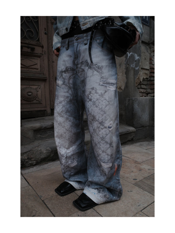 GOTHIC GATE PRINTED DENIM - As Seen On