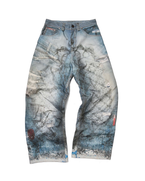 GOTHIC GATE PRINTED DENIM – FENG SYSTEM