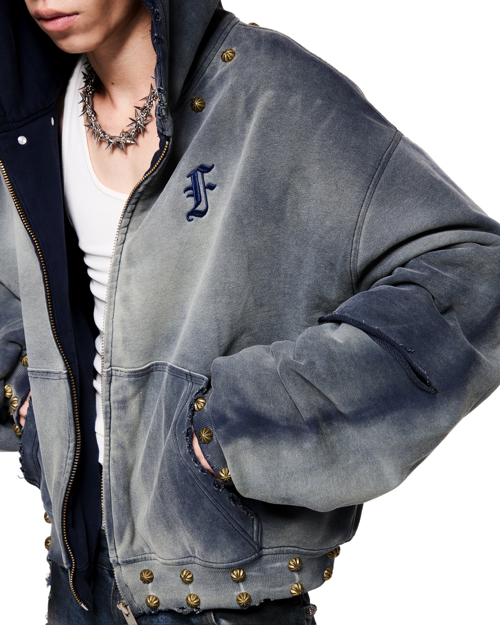 NAVY KNOCKER ART HOODIE ZIP