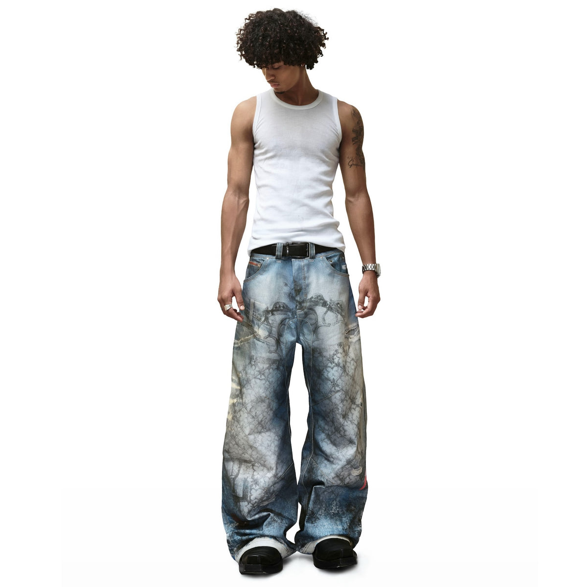 GOTHIC GATE PRINTED DENIM