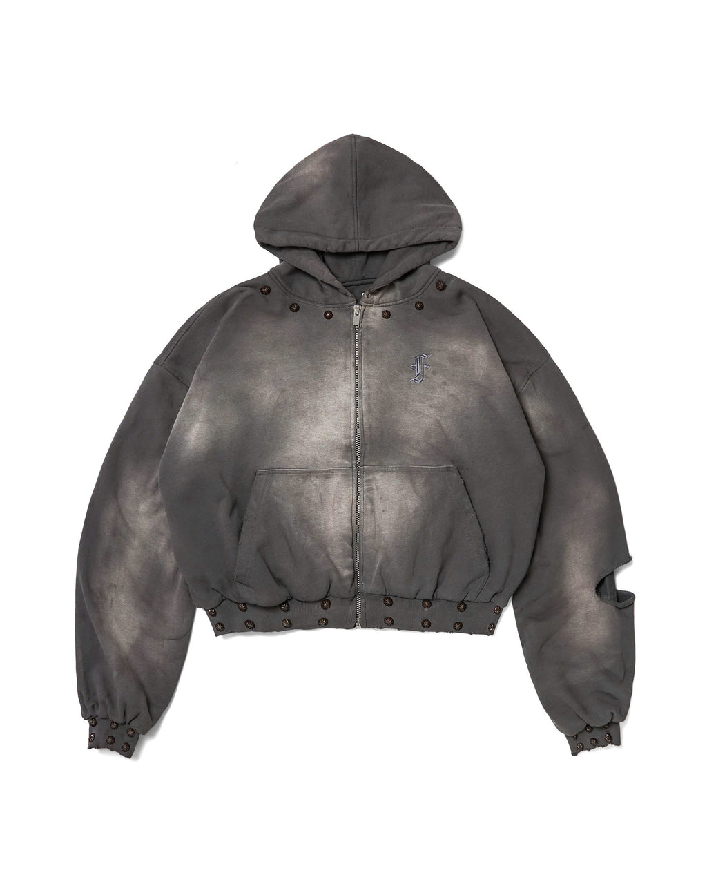 STONE GRAY KNOCKER ART HOODIE ZIP