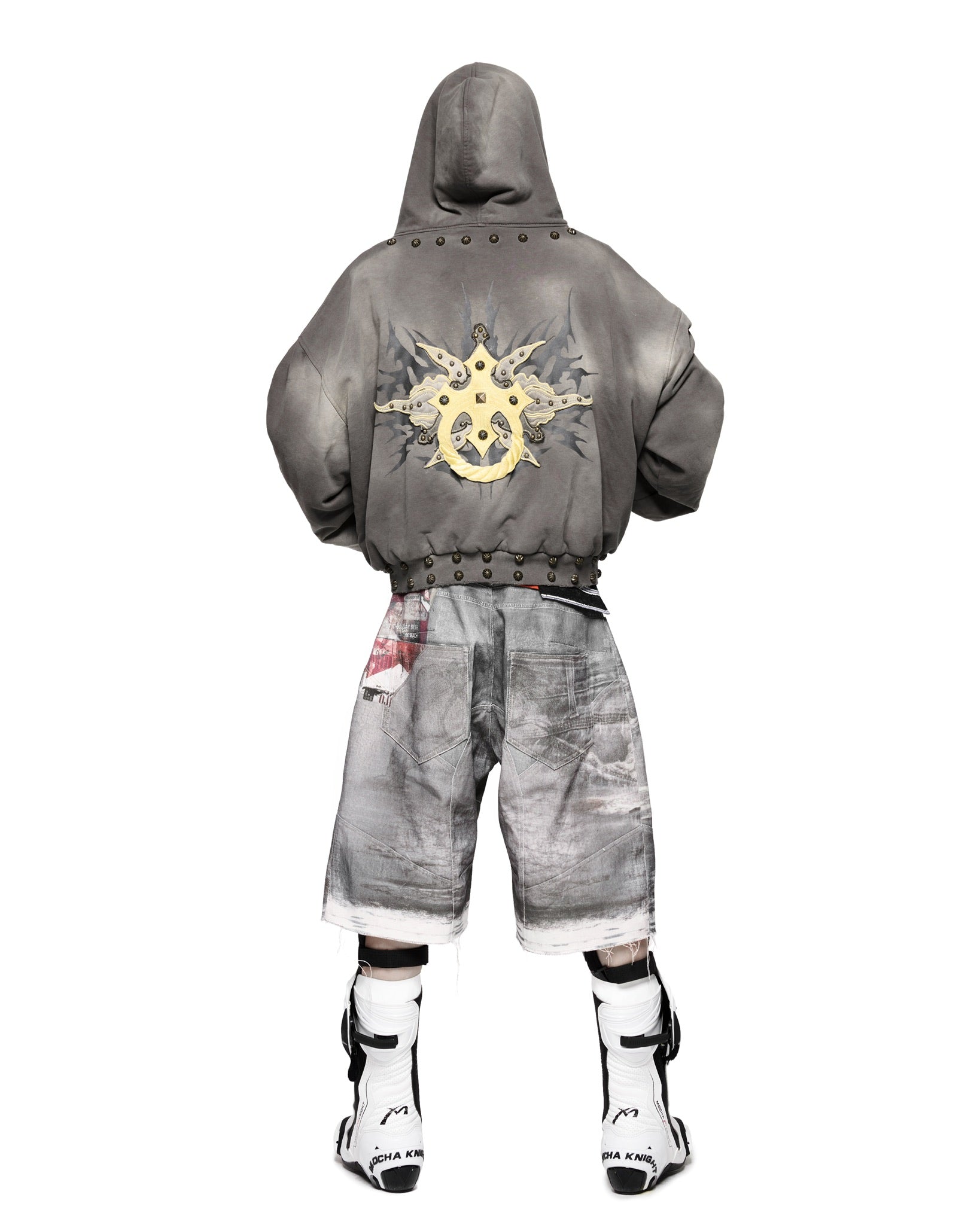 STONE GRAY KNOCKER ART HOODIE ZIP
