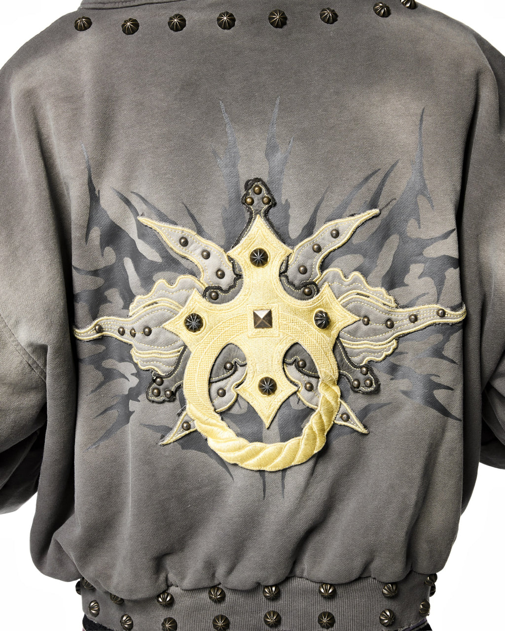 STONE GRAY KNOCKER ART HOODIE ZIP