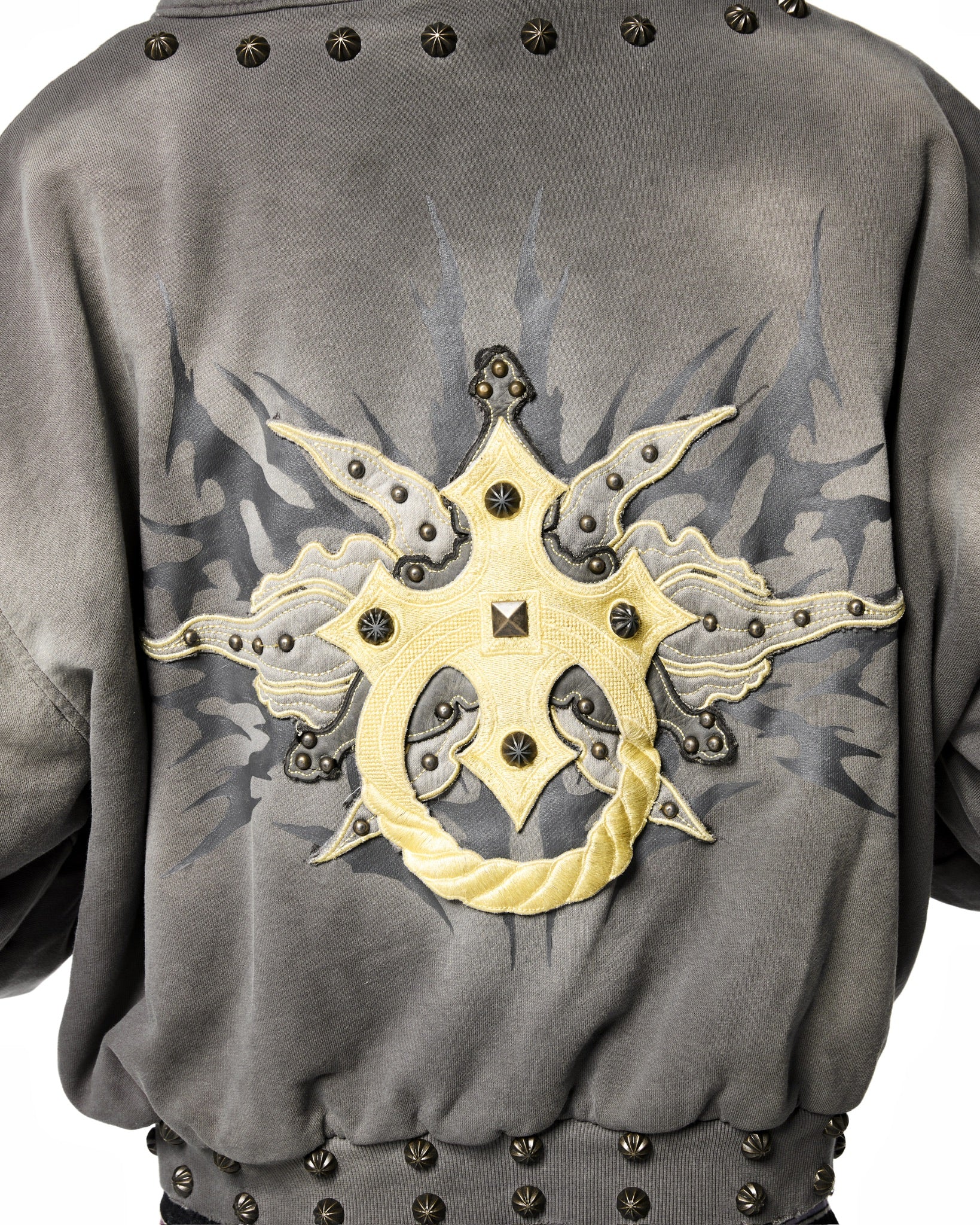 STONE GRAY KNOCKER ART HOODIE ZIP