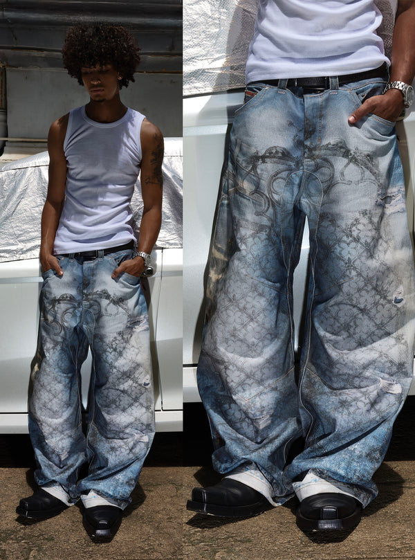 GOTHIC GATE PRINTED DENIM - As Seen On