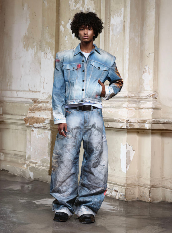GOTHIC GATE PRINTED TRUCKER JACKET - As Seen On