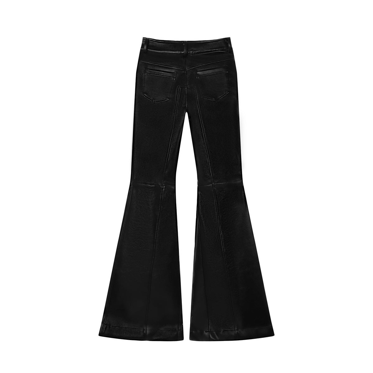 BODEGA FLARED LEATHER PANTS - BLACK