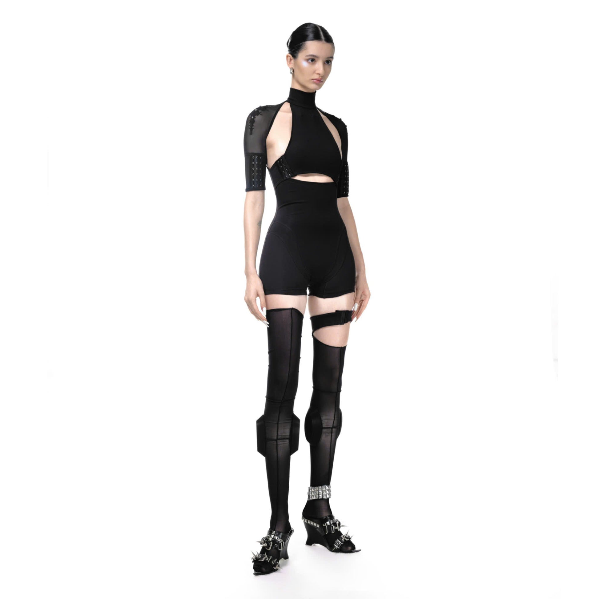 CAT TATTOO BLACK PLAYSUIT