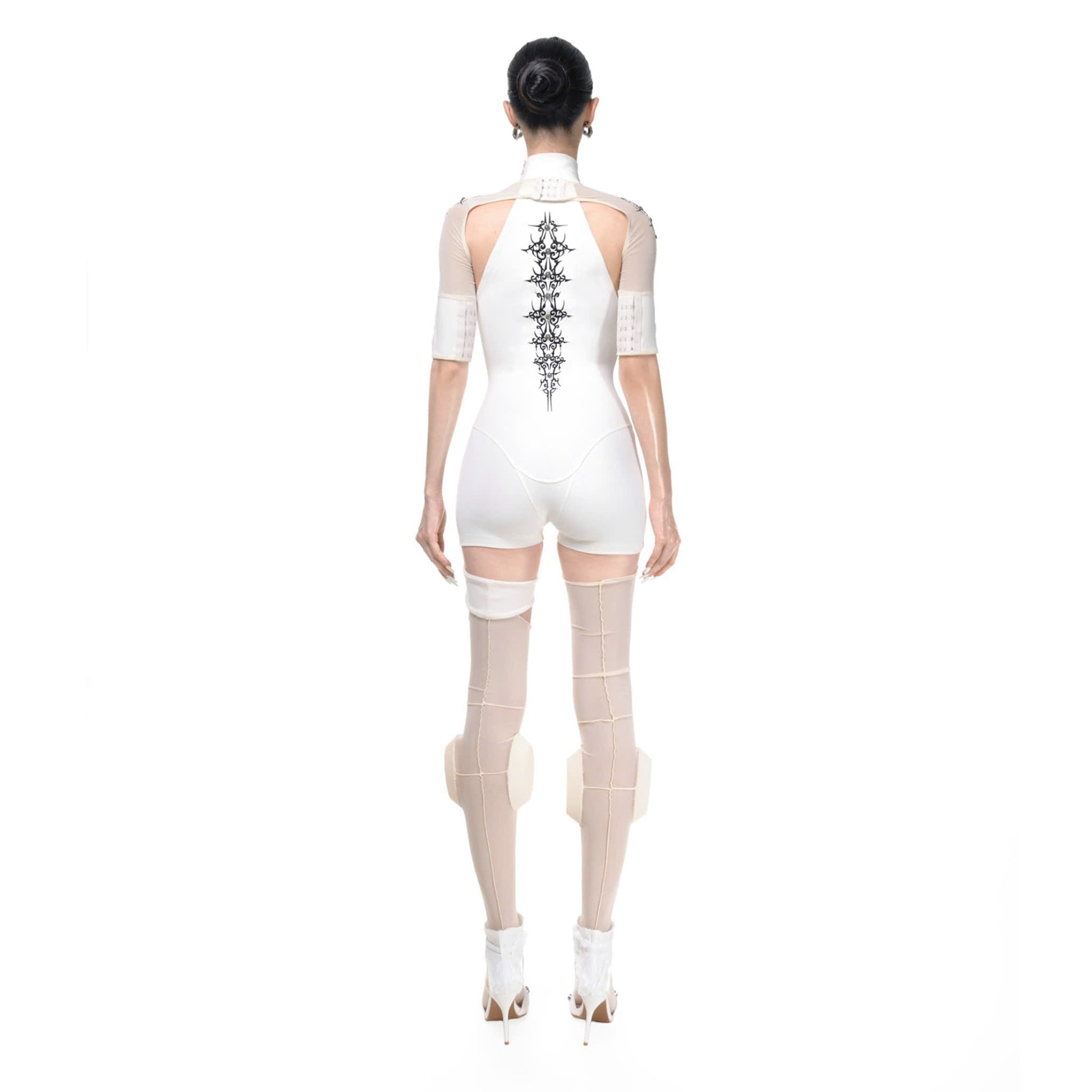 CAT TATTOO TAN PLAYSUIT