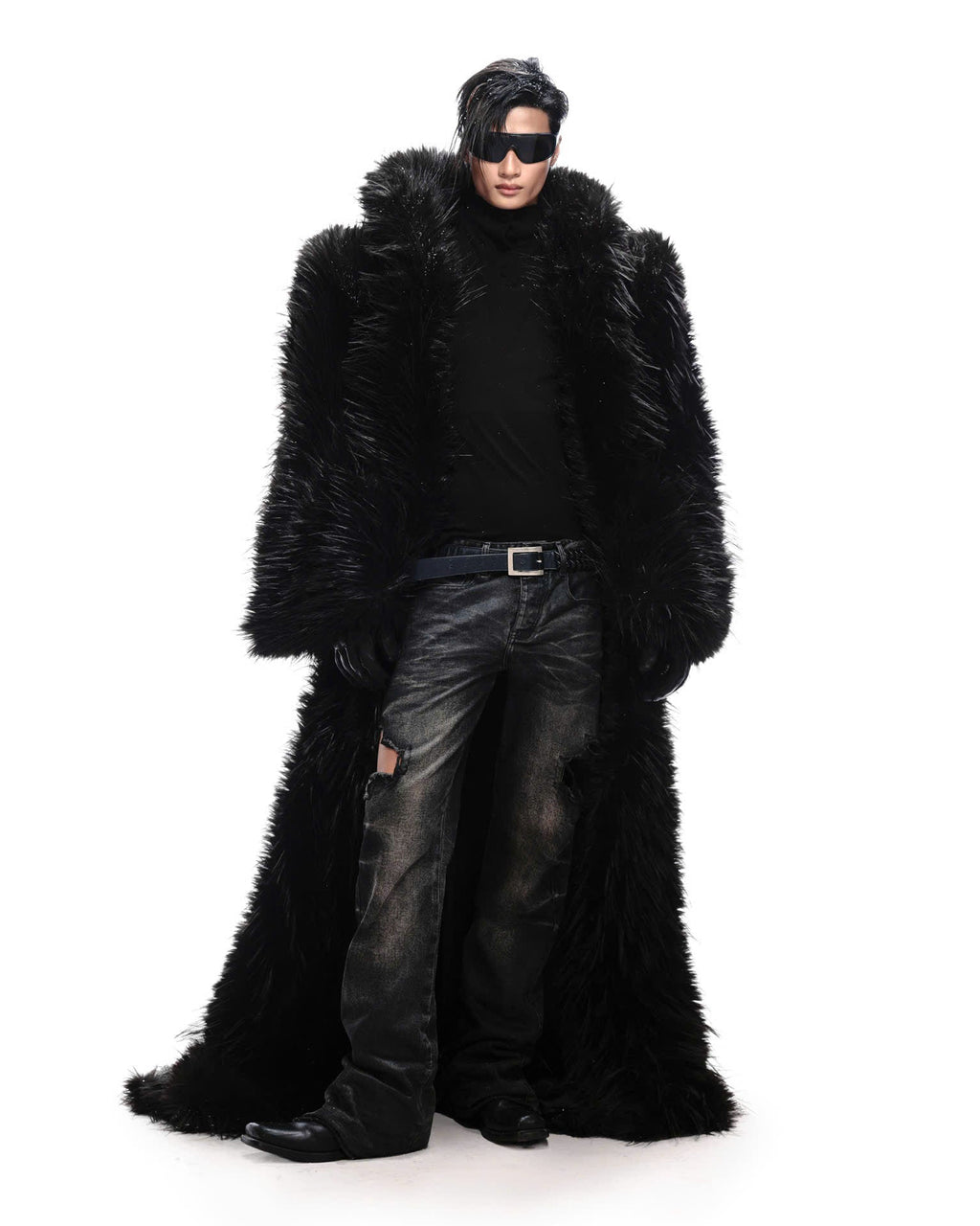 BAT FAUX FUR LONG COAT