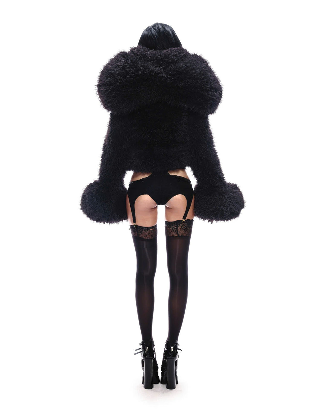 BAT CROPPED FAUX FUR JACKET