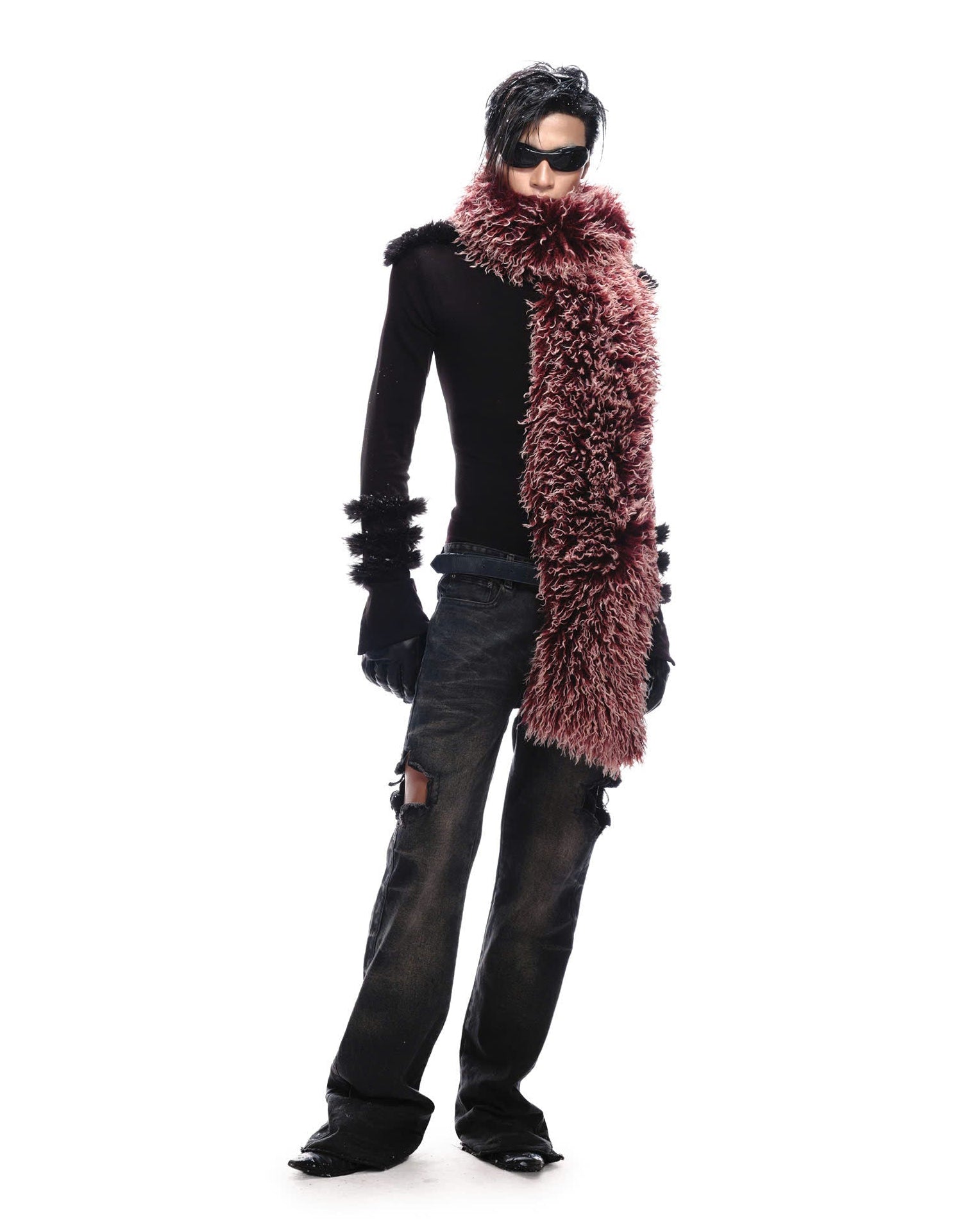 RUBY RED PSY FAUX FUR SCARF