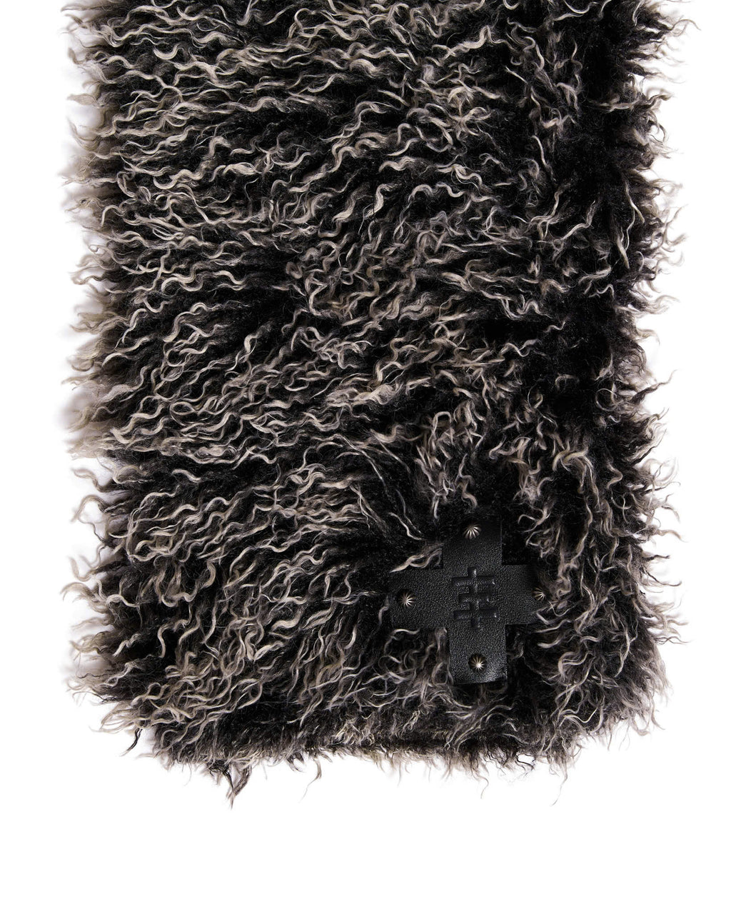 BLACK PSY FAUX FUR SCARF