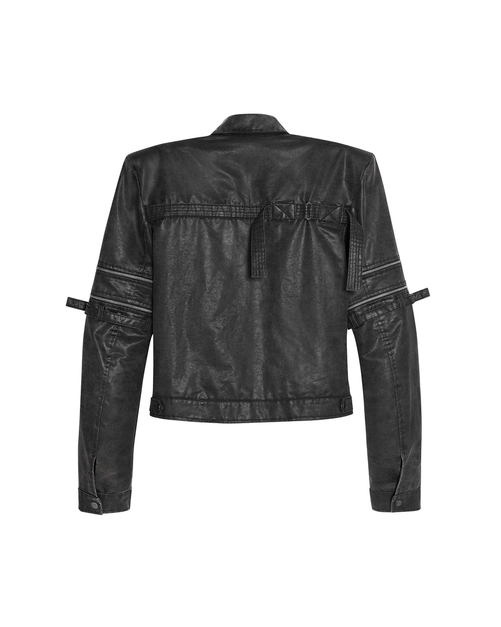 MILITARY LEATHER TRUCKER JACKET