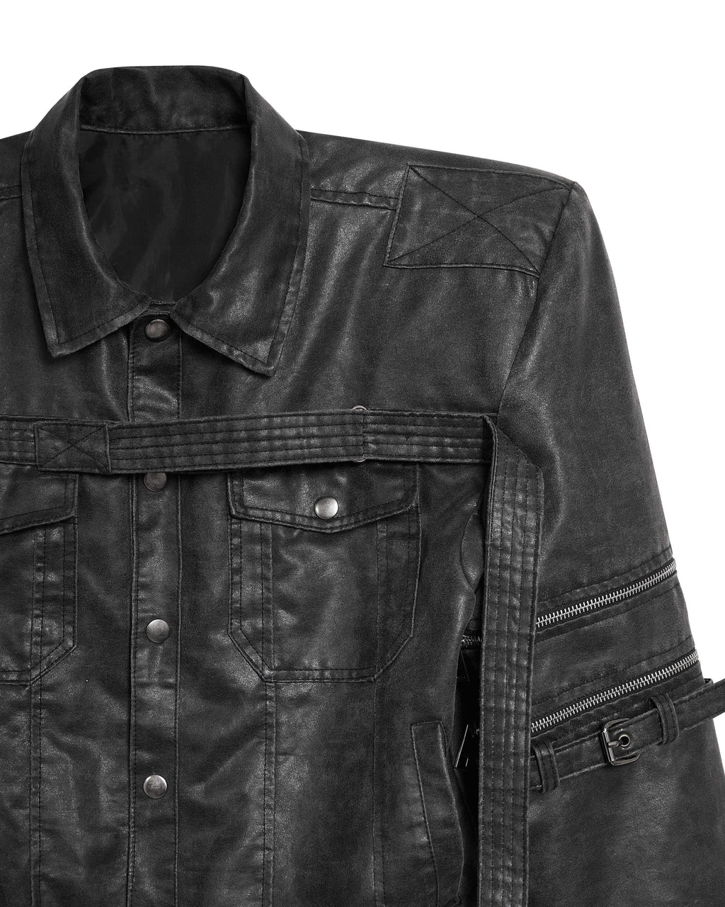 MILITARY LEATHER TRUCKER JACKET
